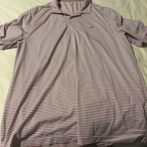 Vineyard Vines Purple and White Striped Polo